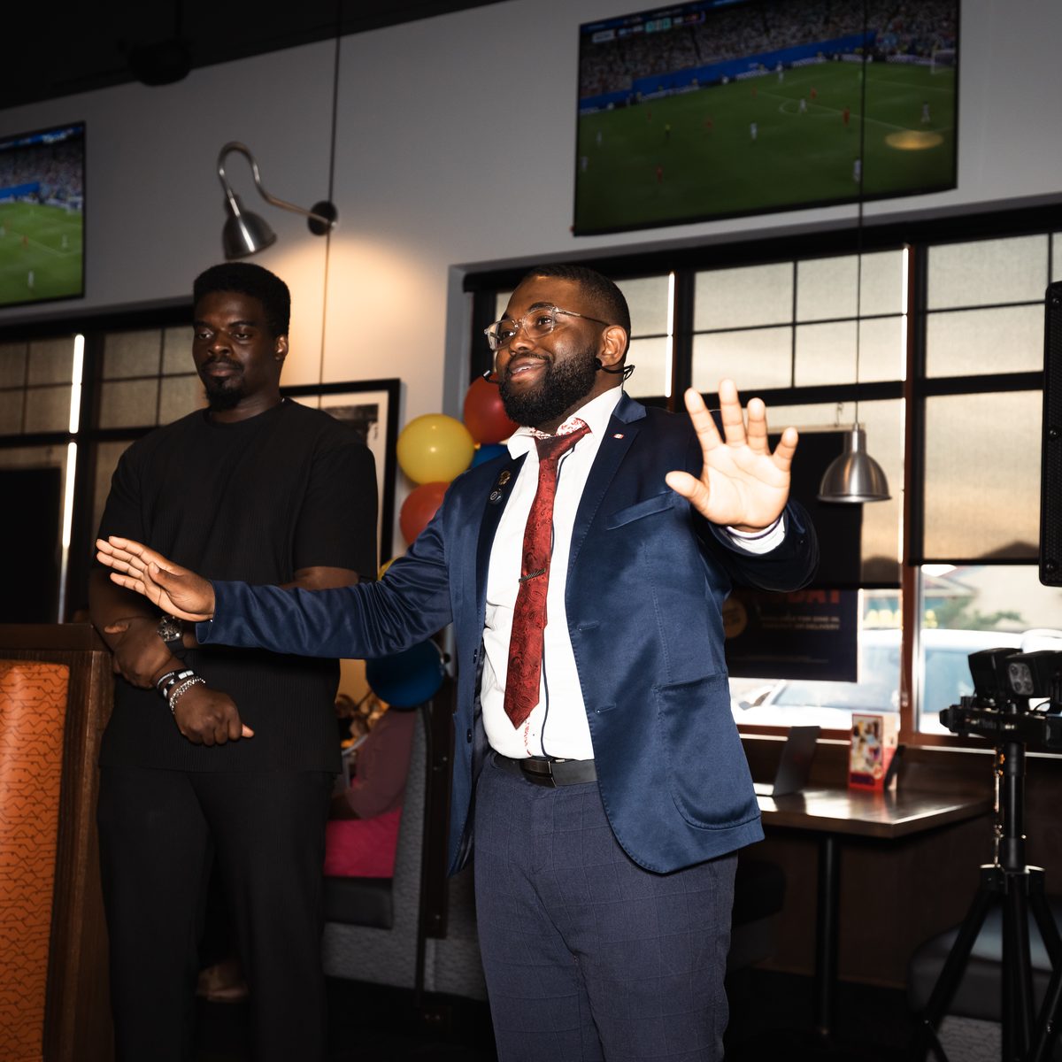 Arthur delivering his campaign launch speech, The Glory of Milton, July 12, 2026